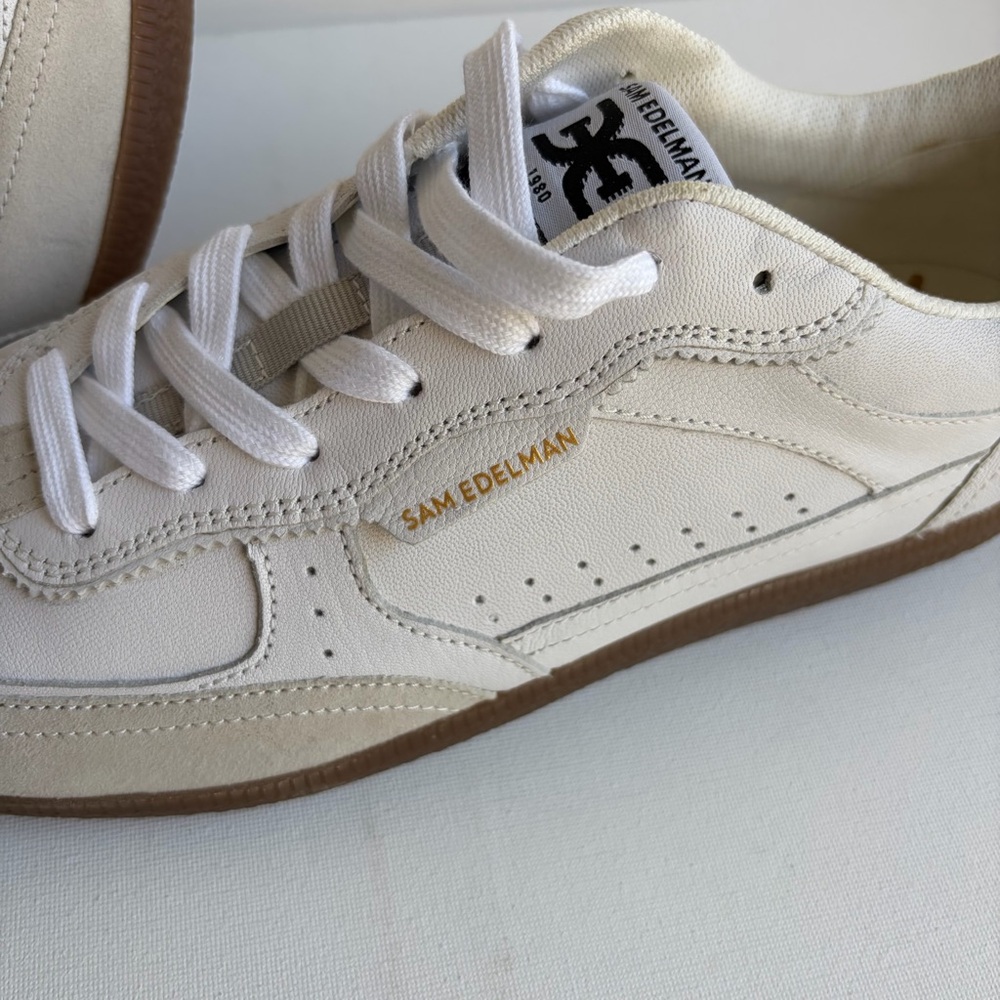 EUC Sam Edelman Kallen White/Green Sneakers Sz. 9.5 - Picture 5 of 11
